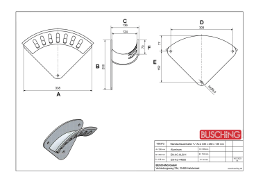 Preview: Busching 100372 Wandschlauchhalter L ALU 338 x 250 x 136mm 