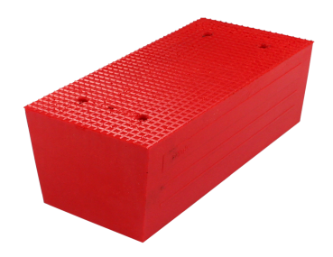 Preview: Busching 100874 Redline Gummiblock für Hebebühnen, 70mm mit Holzkern H70xB100xL200mm