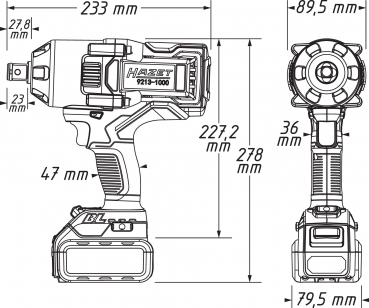 Hazet 9213-1000/4 AKKU-SCHLAGSCHR. 1000NM 3/4- 2 AKKUS