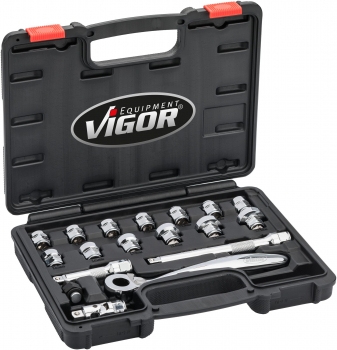 Vigor V6202 3/8 STECKSCHLÜSSEL-SATZ SUPERFLACH